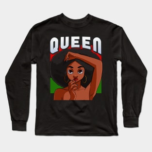 Black Queen Educated Confident African Woman Long Sleeve T-Shirt